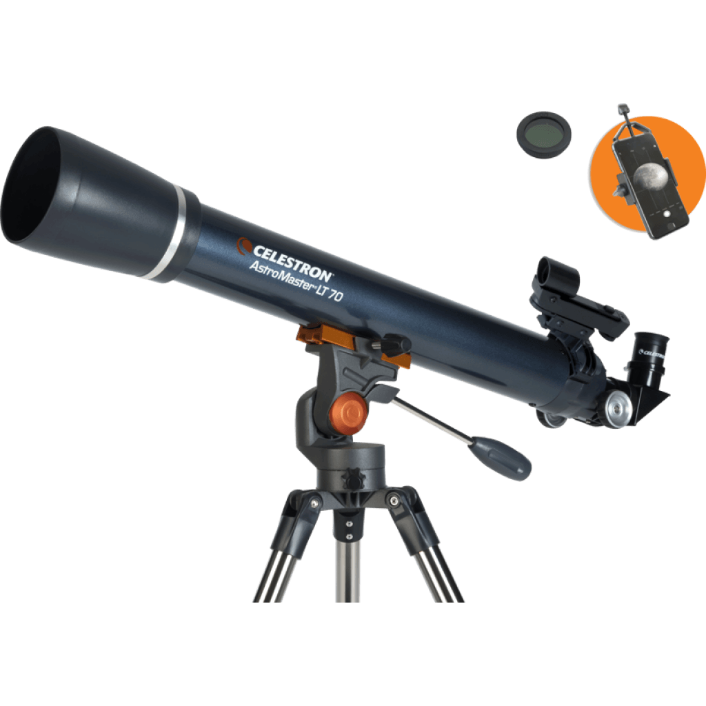 Celestron Astromaster LT 70AZ with Phoneadapter and Moonfilter