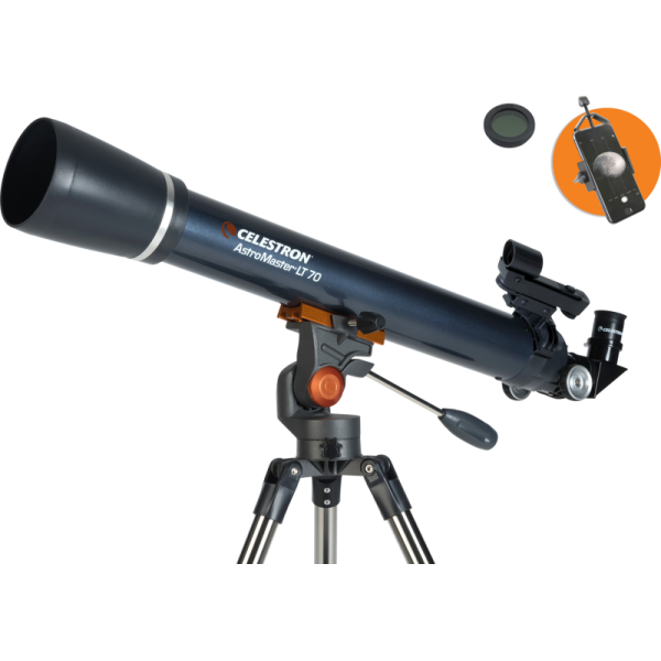 Celestron Astromaster LT 70AZ with Phoneadapter and Moonfilter