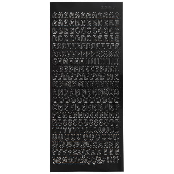 Focus Stickers Black Letters Small Uppercase