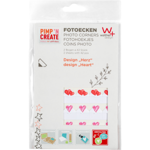 Walther Photo corners heart design 2 sheets of 42 pcs
