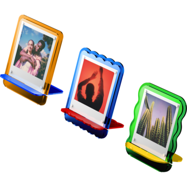 Polaroid Coloured Acrylic Photo Frames 3 Pack