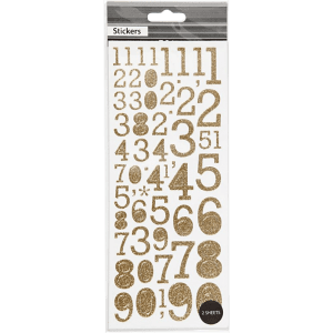 Focus Glitterstickers Gold Numbers