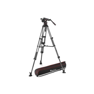 Manfrotto Stativkit Video Nitrotech 612 + Twin MS Mittspridare Kolfiber