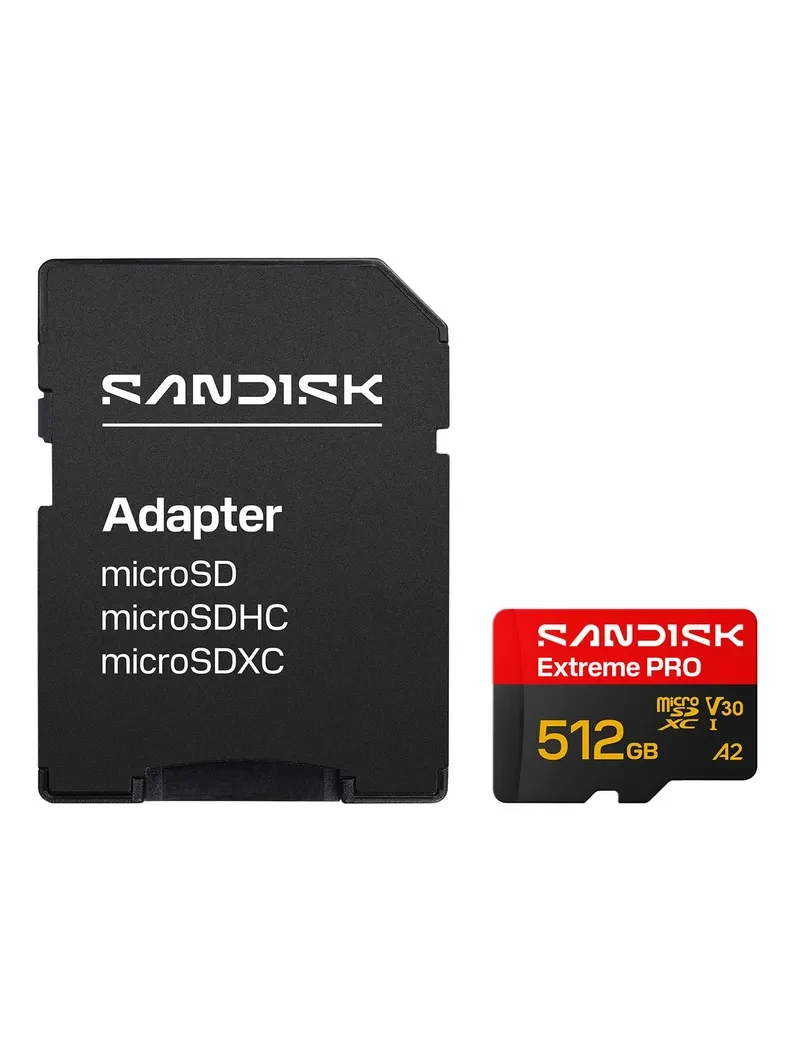 SanDisk MicroSD Extreme Pro 512GB 250/170MB/s C10 UHS U3 V30 Adapter