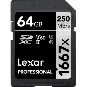 Lexar SDXC Pro 1667X UHS-II U3 R250/W120 (V60) 64GB
