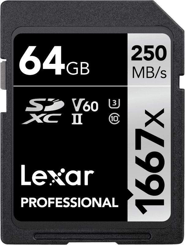 Lexar SDXC Pro 1667X UHS-II U3 R250/W120 (V60) 64GB