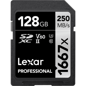Lexar SDXC Pro 1667X UHS-II U3 R250/W120 (V60) 128G