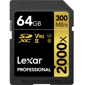 Lexar SDXC Pro 2000X UHS-II U3 R300/W260 (V90) 64GB