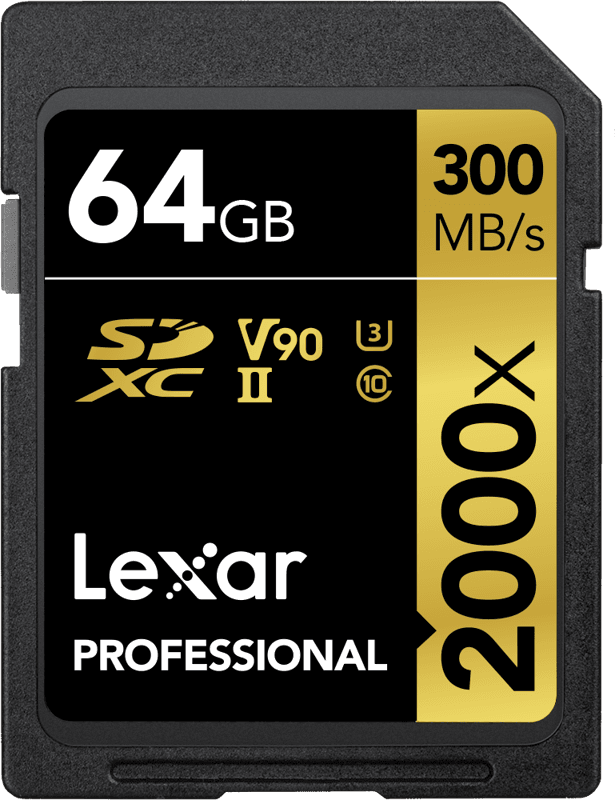 Lexar SDXC Pro 2000X UHS-II U3 R300/W260 (V90) 64GB